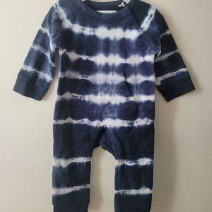 Sovereign Code Tie Dye Coverall Baby Boy Bodysuit in Navy/White Size 0-3M